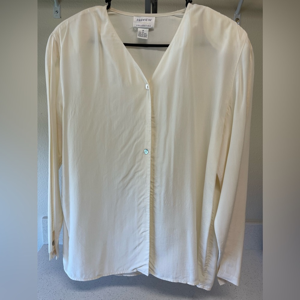 Preview collection button down long sleeve dress blouse